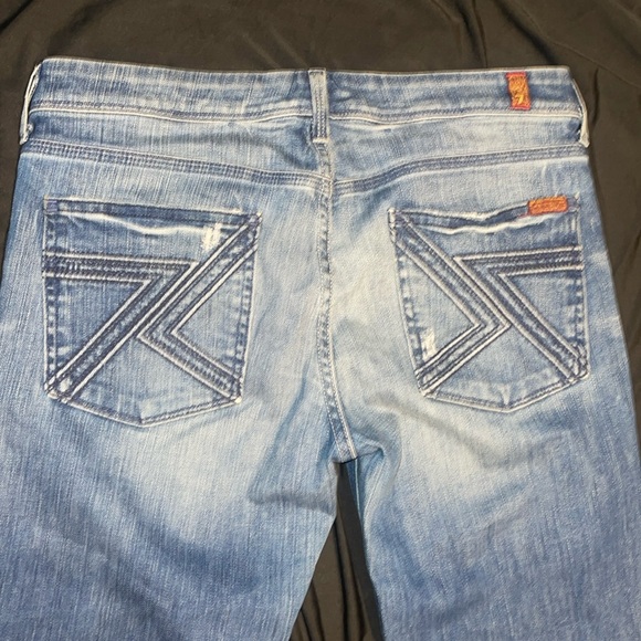 Euc 7 Seven For All Mankind Low Rise Straight Leg Denim Jeans 30 31 - Picture 1 of 9